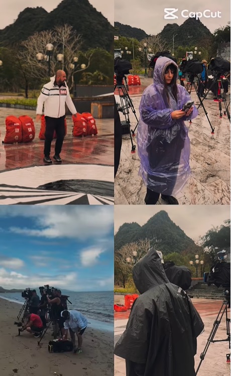 Imagini din culisele Asia Express 2025, care începe la toamnă. Cameramanii filmează din noroaie, iar Irina Fodor înfruntă ploaia și vântul