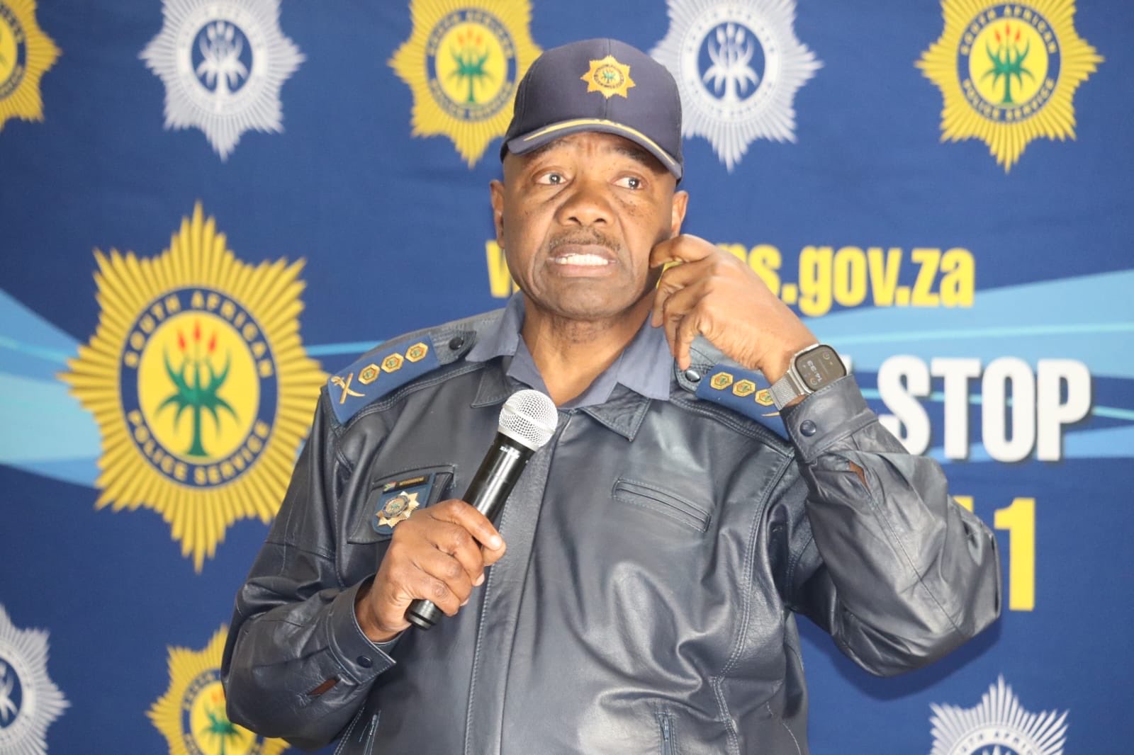 Gauteng Police Commissioner Lieutenant-General Tommy Mthombeni speaking during the media briefing in Eldorado Park