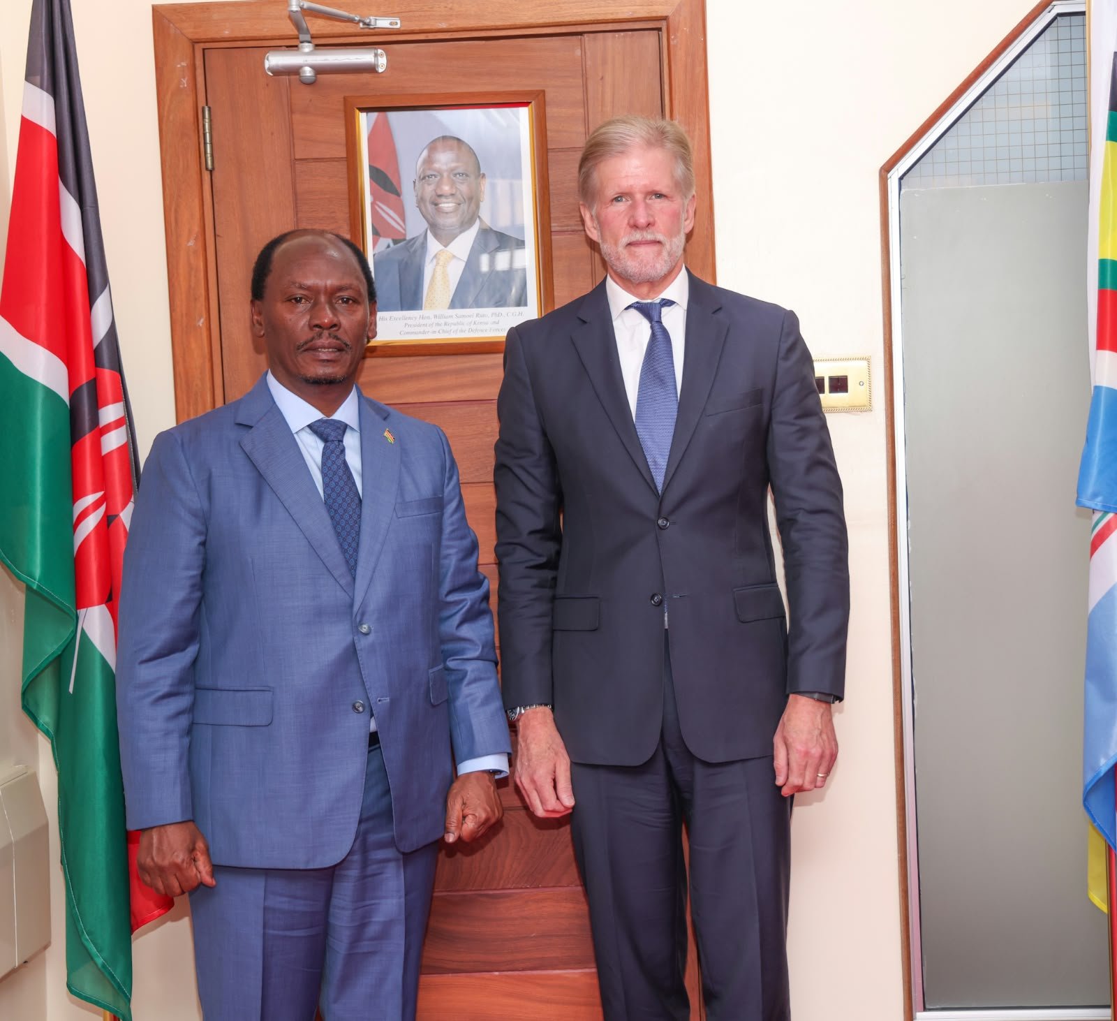 Kenya’s technology minister, William Kabogo, with  Mr Jeff Bullwinkel, Vice President and Deputy General Counsel for Corporate who led the Microsoft delegation. [@honkabogo]