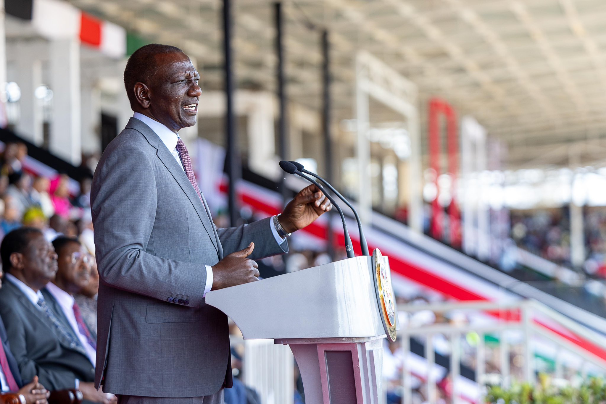 Ruto calls for unity, praises housing project &amp; SHIFat Mashujaa Day as Gachagua skips