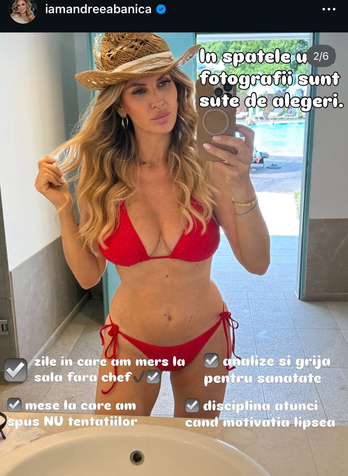 Imagini cu Andreea Bănică în costum de baie la 48 de ani. „În spatele unei fotografii sunt sute de alegeri. Nu încerc să păcălesc vârsta”