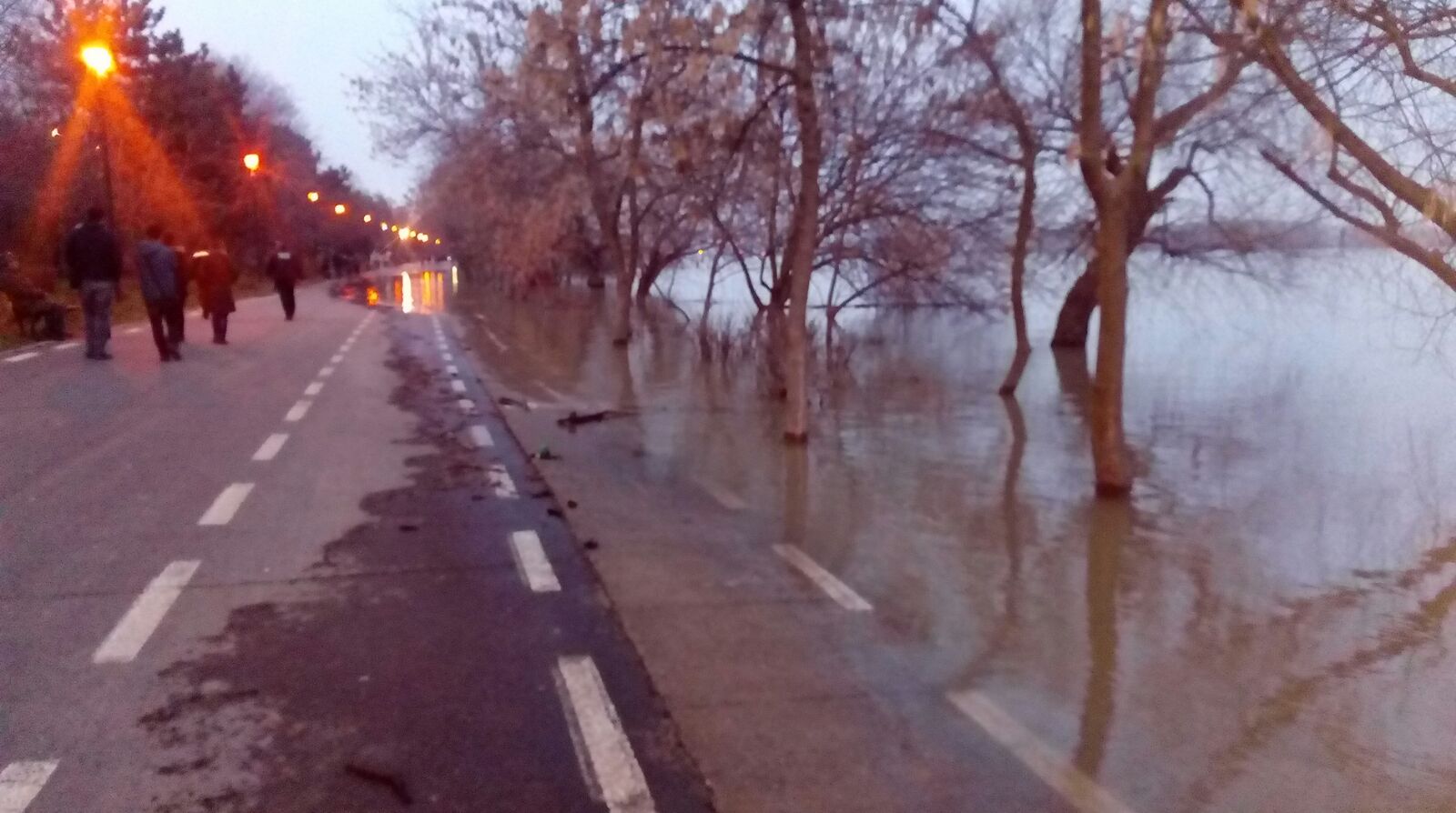 Dunărea, pe cale să treacă peste cota de inundații la Galați. La Şantierul Naval Damen se pun saci cu nisip pentru protejarea halelor/ FOTO