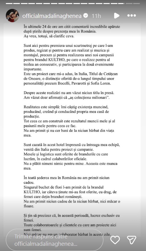 Mădălina Ghenea rupe tăcerea despre venirea sa în România. Cine e bărbatul cu care a apărut: „Frumos, înalt și tânăr de 30 de ani”