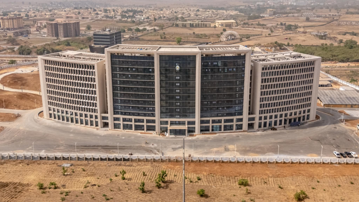 The newly constructed ECOWAS Headquarters in Abuja, Nigeria, a gift from China. [X, formerly Twitter/Carlos Lopes]