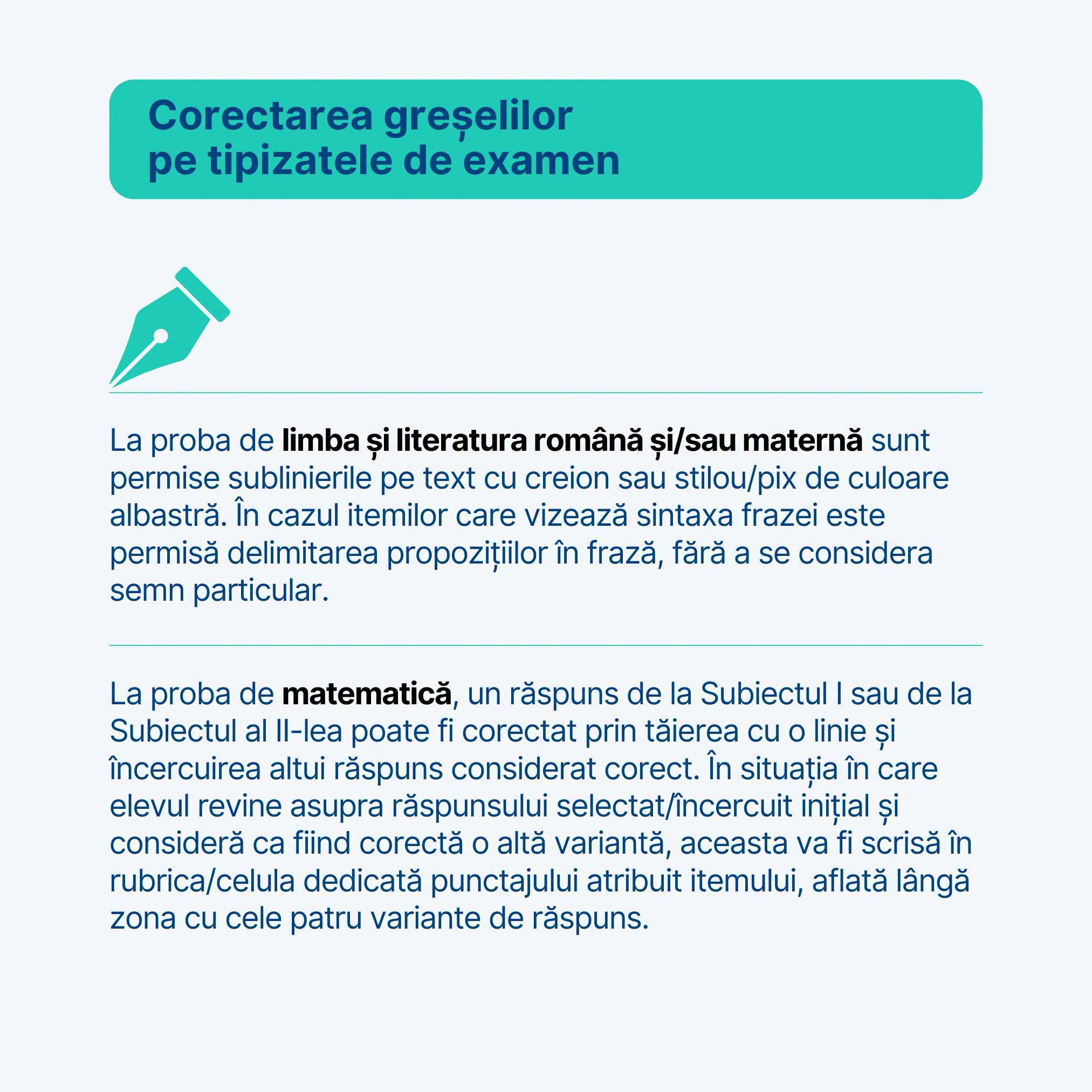 Evaluarea Națională 2026: cum corectezi o greșeală pe foaia de examen, la Limba Română și la Matematică, fără să pierzi puncte