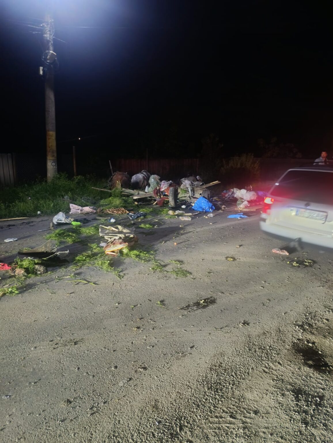 Căruță cu zece oameni în ea pulverizată de o mașină pe o șosea din Neamț. Trei copii printre victime | VIDEO