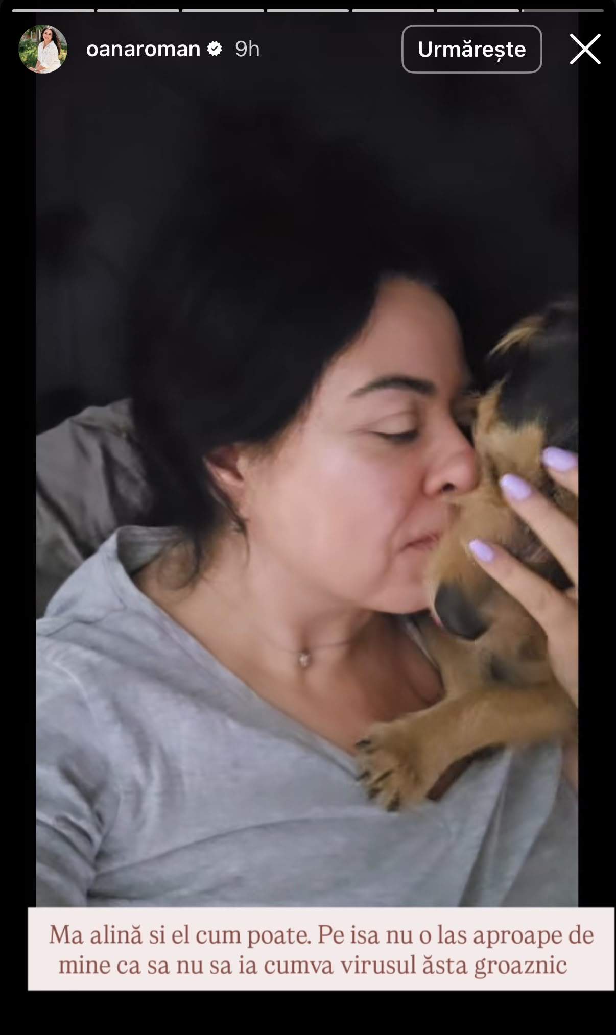 Oana Roman, pusă la pat de un virus