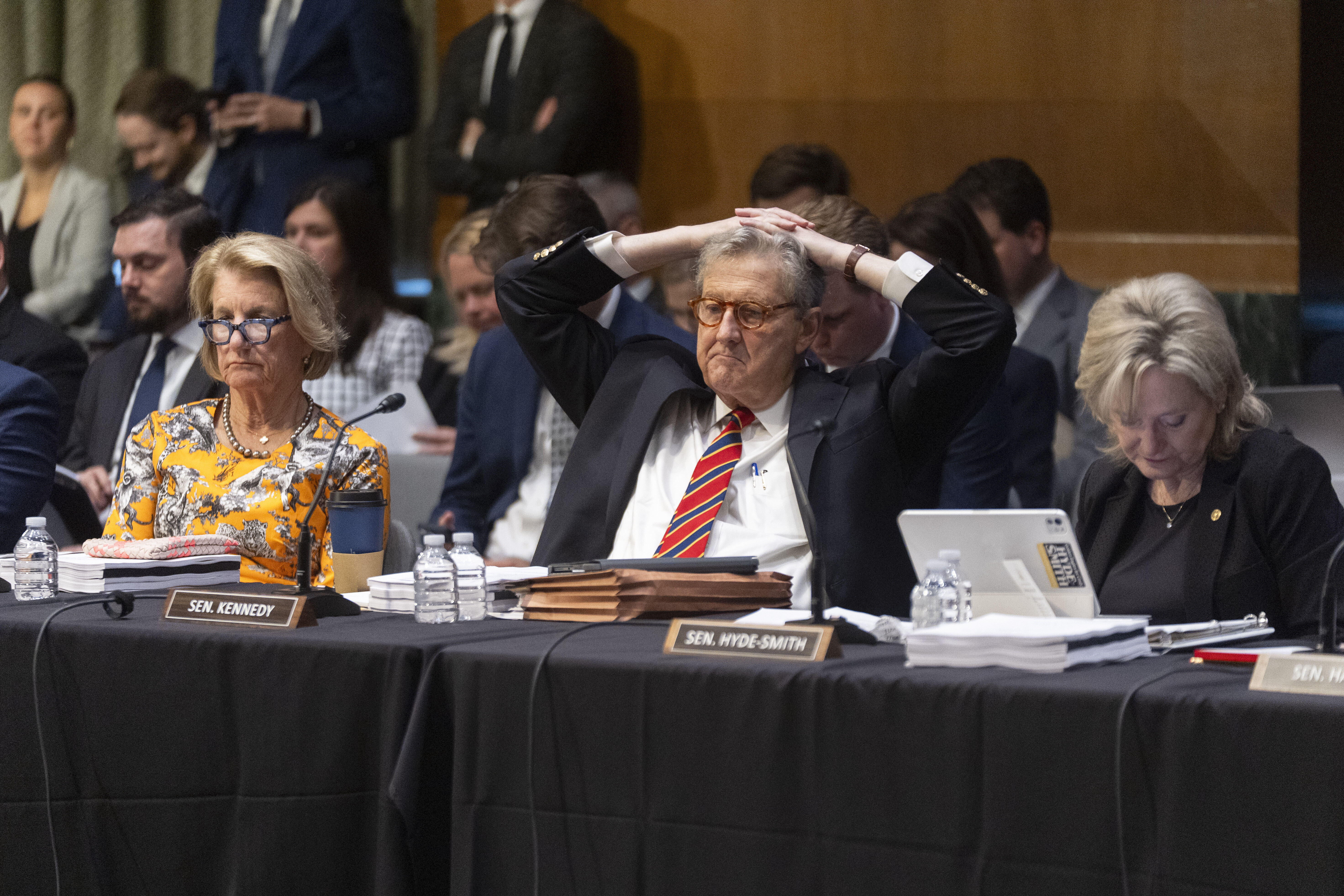 Sen. Shelley Moore Capito, (R-W.Va.), from left, Sen. John Kennedy, (R-La.), and Sen. Cindy Hyde-Smith, (R-Miss.), are among the GOP appropriators who've said they don't want to go through with the White House's proposed housing and community development funding cuts.