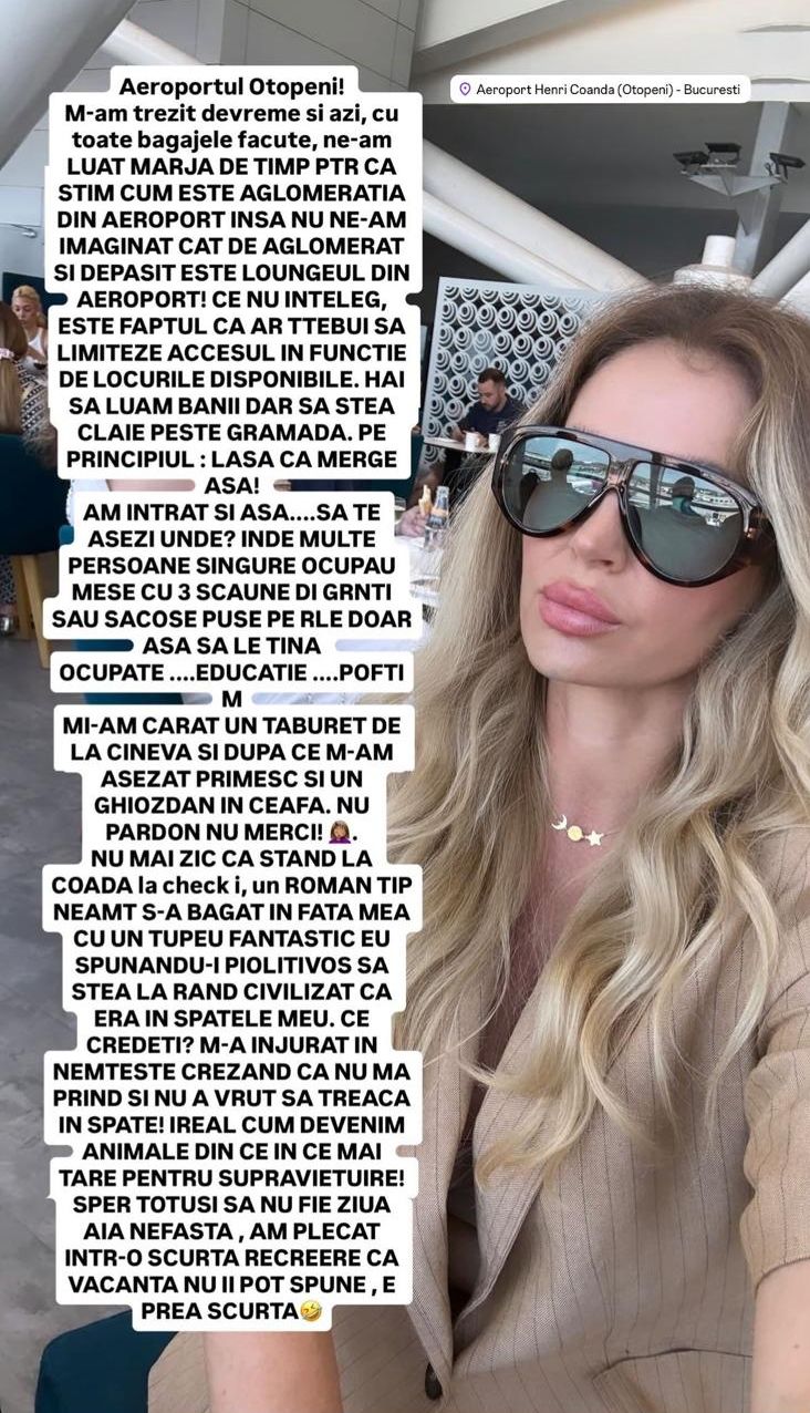 Ce a pățit Andreea Bănică în Aeroportul Otopeni: „M-a înjurat în germană crezând că nu mă prind”