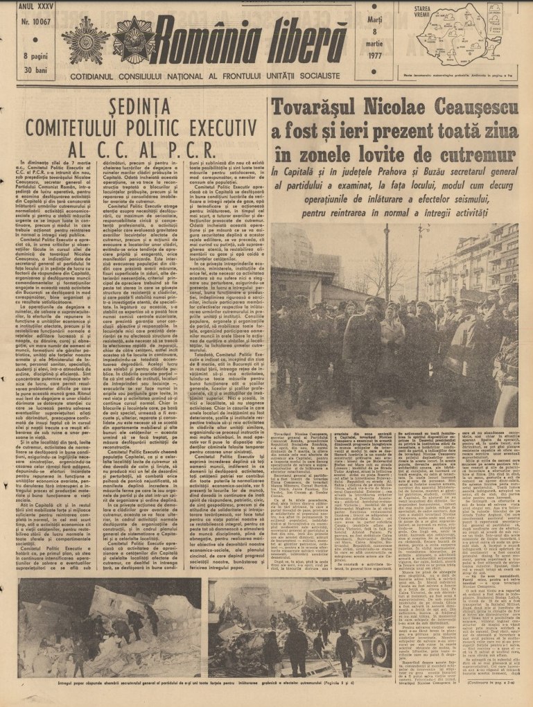 47 de ani de la cutremurul din 1977. Ce scria presa vremii despre cel mai distructiv seism de pe teritoriul României