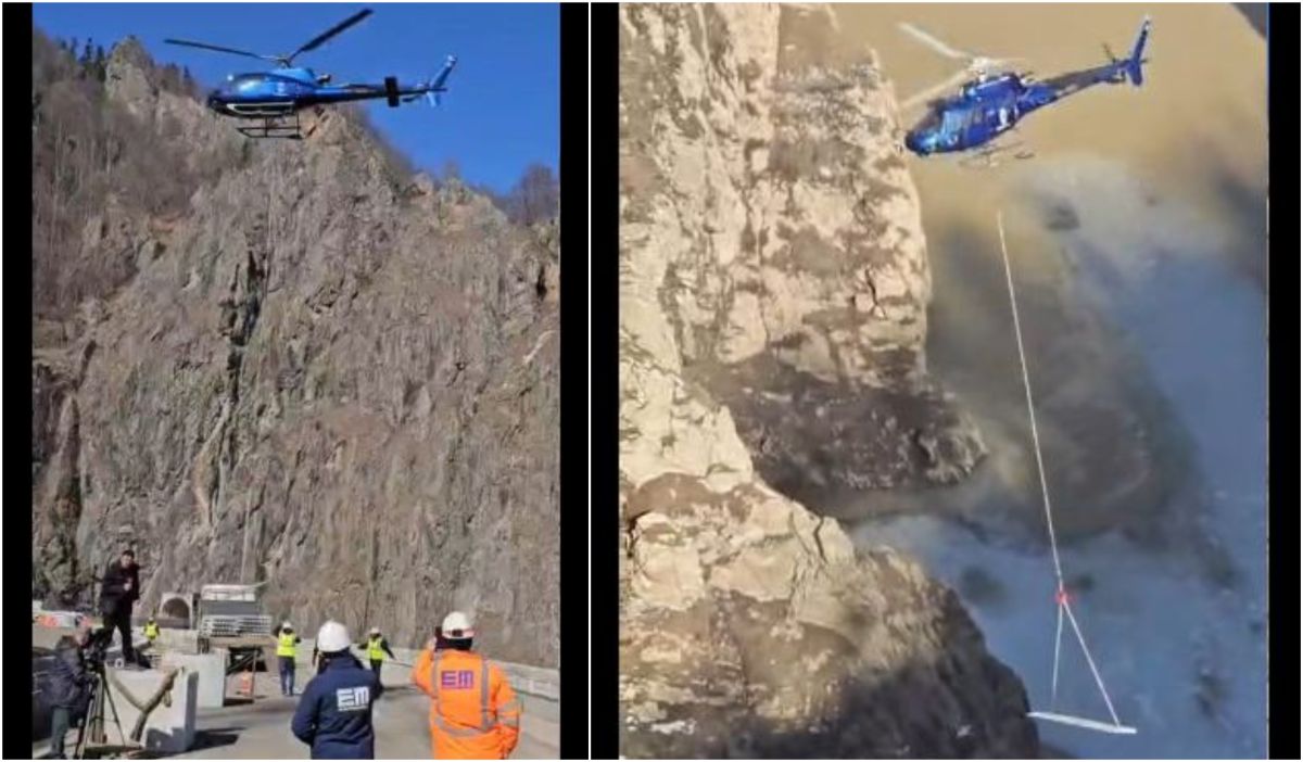 Când se reumple lacul Vidraru: a fost adus inclusiv un elicopter la baraj