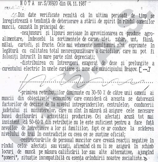Ce a trăit Brașovul pe 15 noiembrie 1987. Conversația telefonică interceptată de Securitate: „Noi am avut o sărbătoare foarte mare”