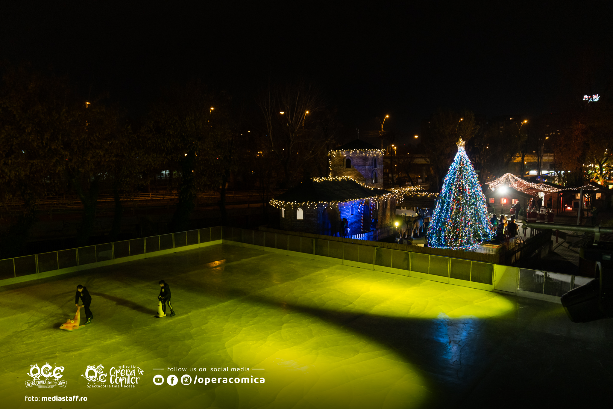 Încă un târg de Crăciun deschis în București, în curtea Operei Comice pentru Copii. „Avem patinoar, carusel, derdeluș și trenuleț”