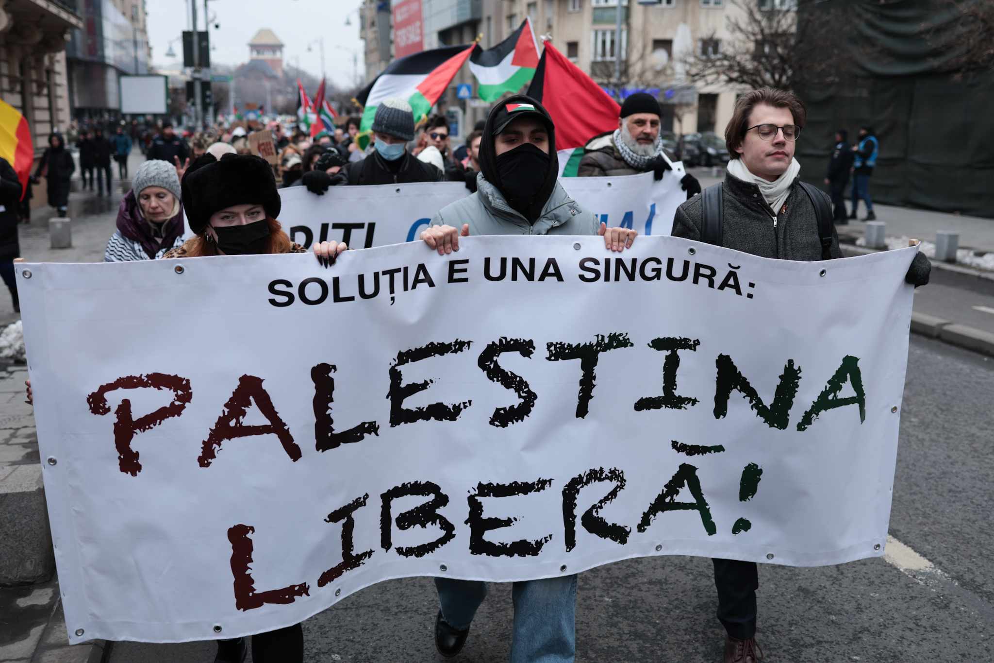 Un nou miting pro-Palestina în București. Circa 100 de persoane cer oprirea ostilităților din Gaza