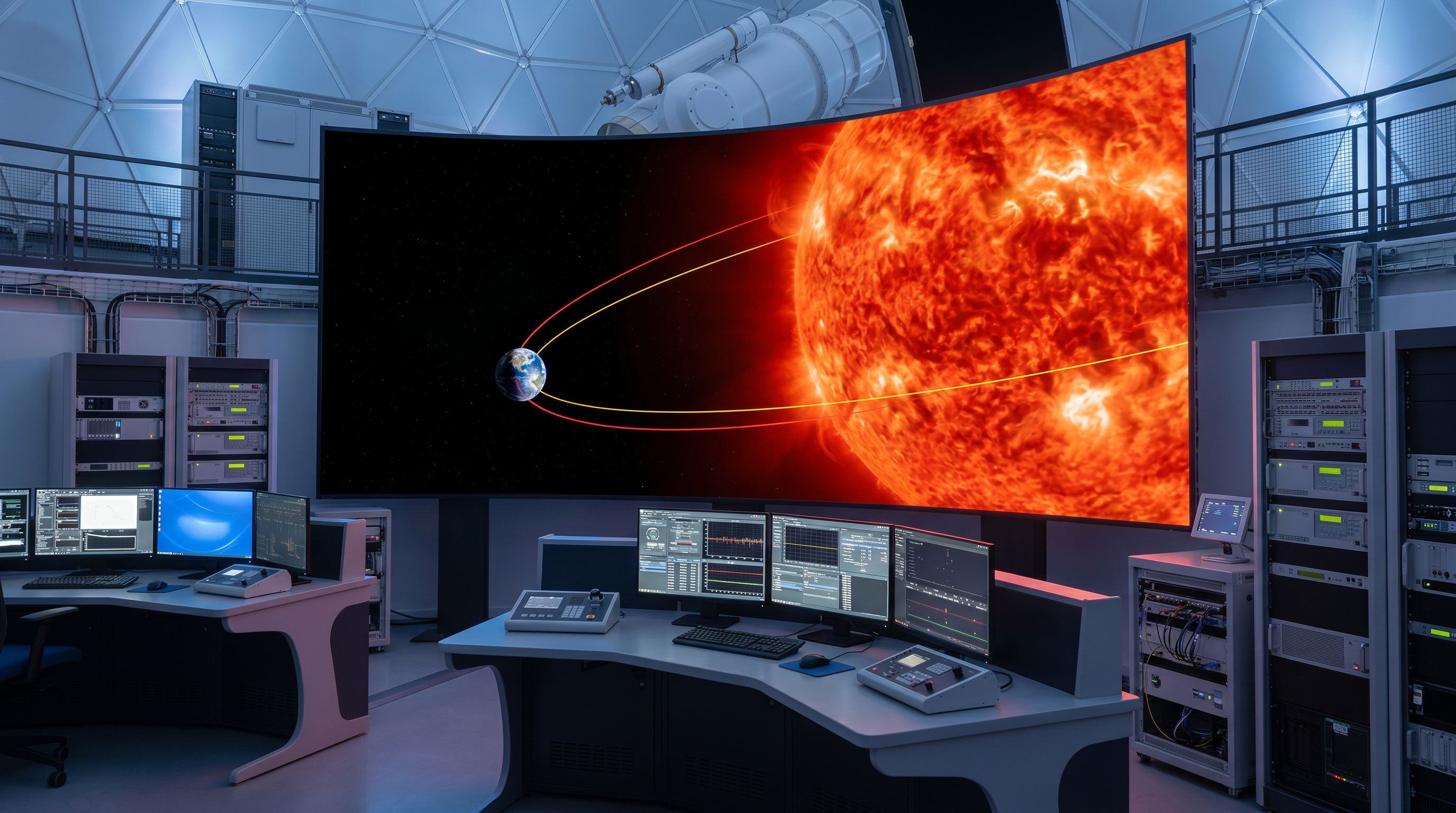 Illustrazione del Sistema solare e del futuro del pianeta Terra