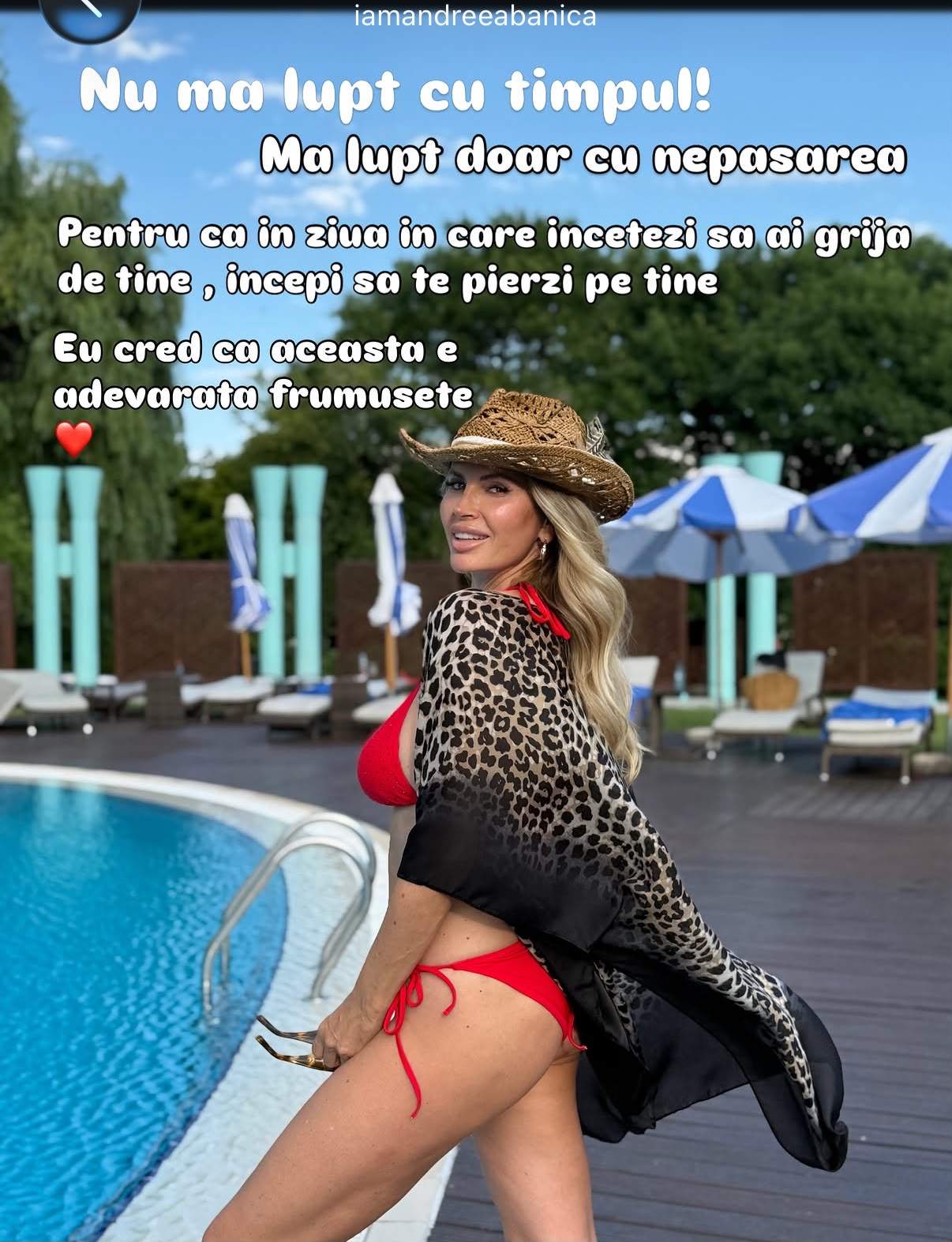 Imagini cu Andreea Bănică în costum de baie la 48 de ani. „În spatele unei fotografii sunt sute de alegeri. Nu încerc să păcălesc vârsta”