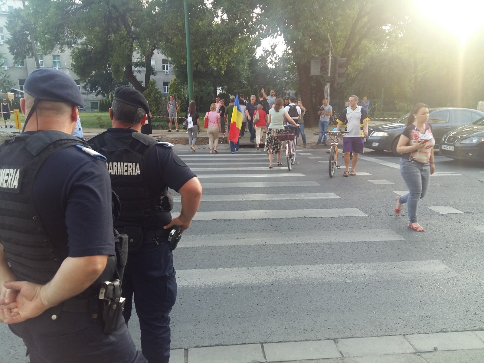 Protest eșuat pe zebră, în centrul Timișoarei. S-a lăsat cu înjurături ca la ușa cortului/ FOTO