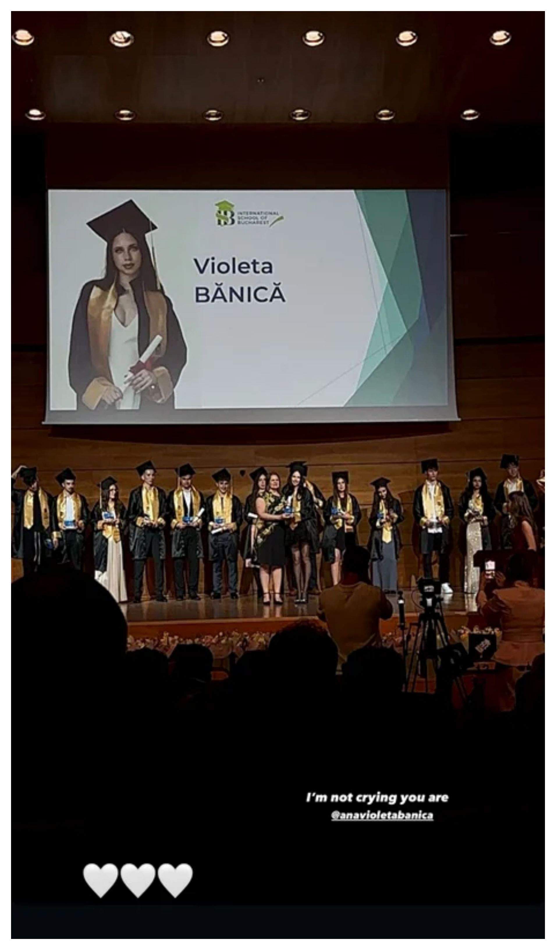 Imagini rare cu Andreea Marin și Ștefan Bănică jr împreună. Și-au susținut fiica la absolvirea liceului