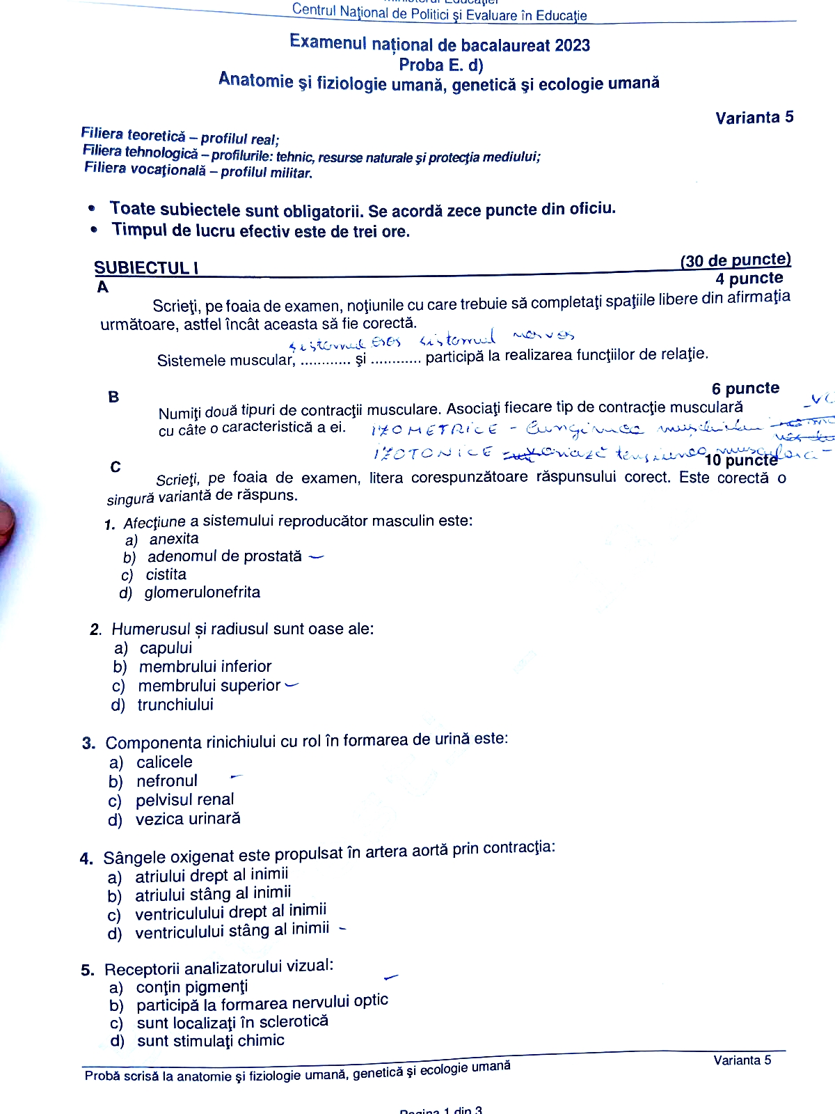 BAC biologie și anatomie 2023. Subiectele la Biologie au apărut