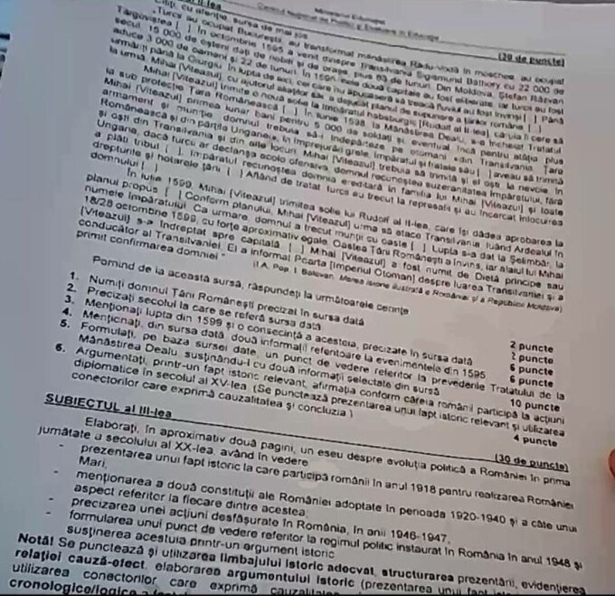 Subiecte Istorie BAC 2024, sesiunea de toamnă. Ce le-a picat elevilor la proba obligatorie a profilului la Bacalaureat