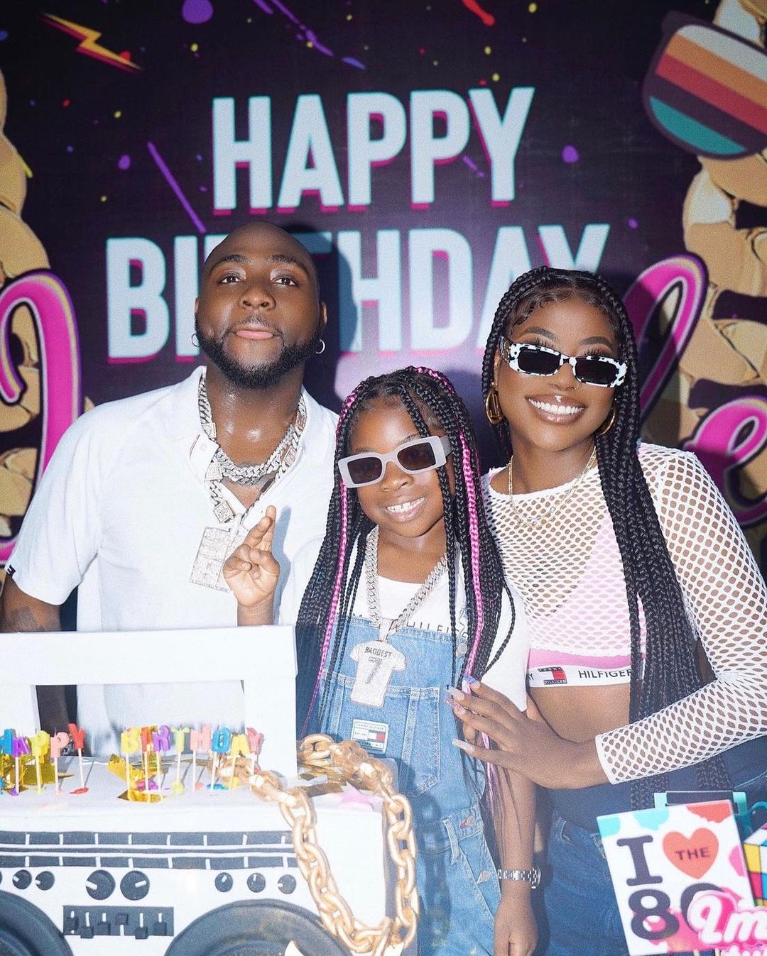 Davido, Sophia Momodu and their daughter Imade, who was born in 2015