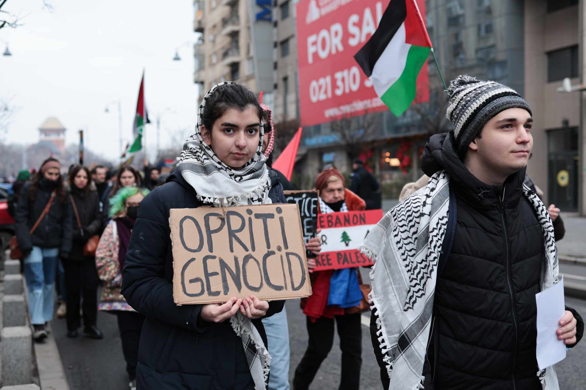 Un nou miting pro-Palestina în București. Circa 100 de persoane cer oprirea ostilităților din Gaza