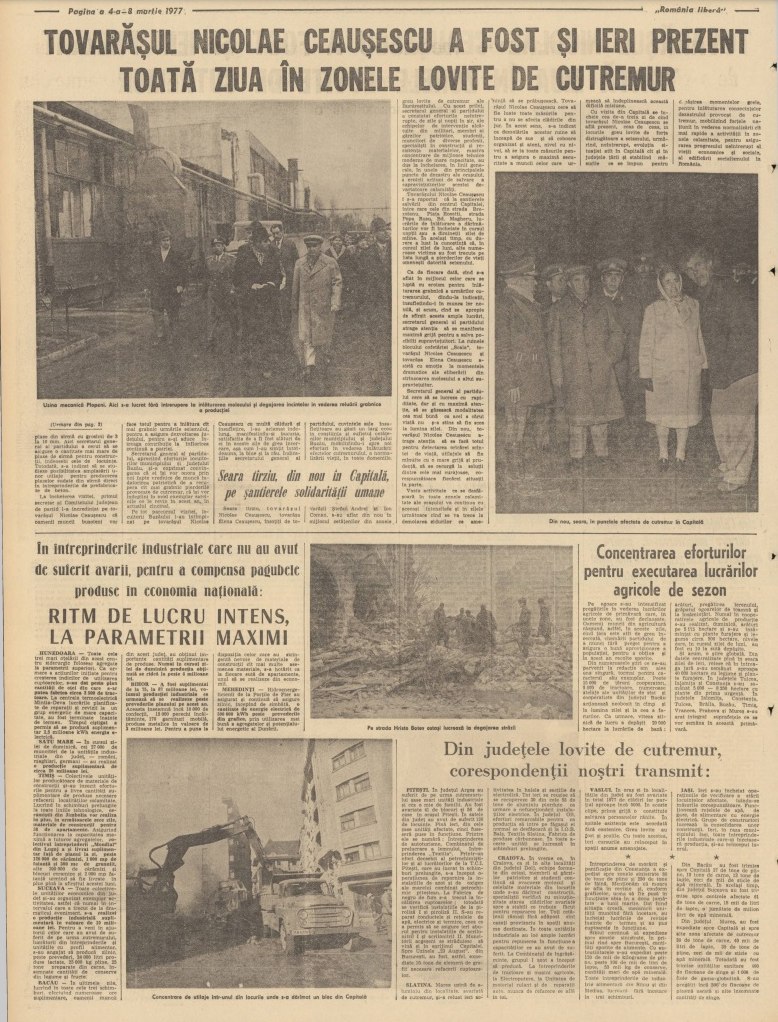 47 de ani de la cutremurul din 1977. Ce scria presa vremii despre cel mai distructiv seism de pe teritoriul României