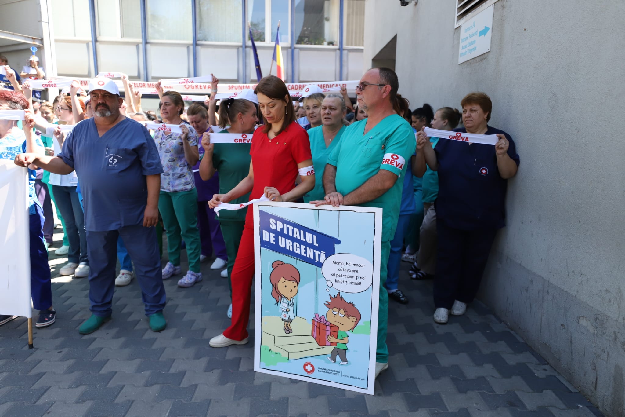 A doua zi de grevă generală în spitale. Sanitas respinge explicațiile Guvernului privind noua lege a salarizării
