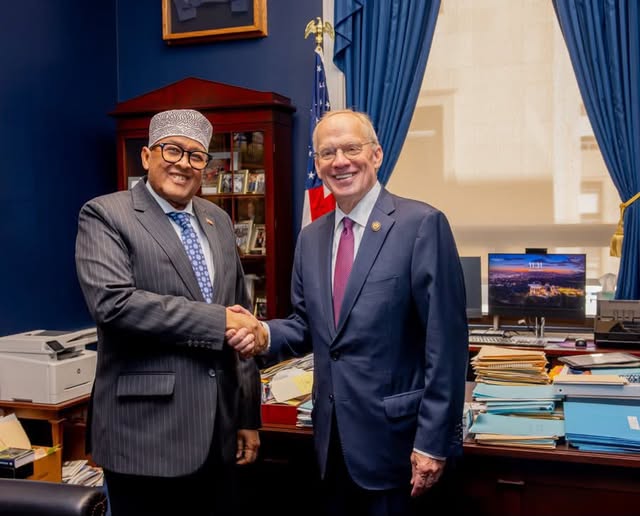 Somaliland President Abdirahman Mohamed Abdullahi (left) meets U.S. Congressman John Rose (R-Tennessee) at Capitol Hill in Washington, D.C., on September 15, 2026, during talks on economic cooperation and regional security. The image was shared by Rose on his official social media accounts.