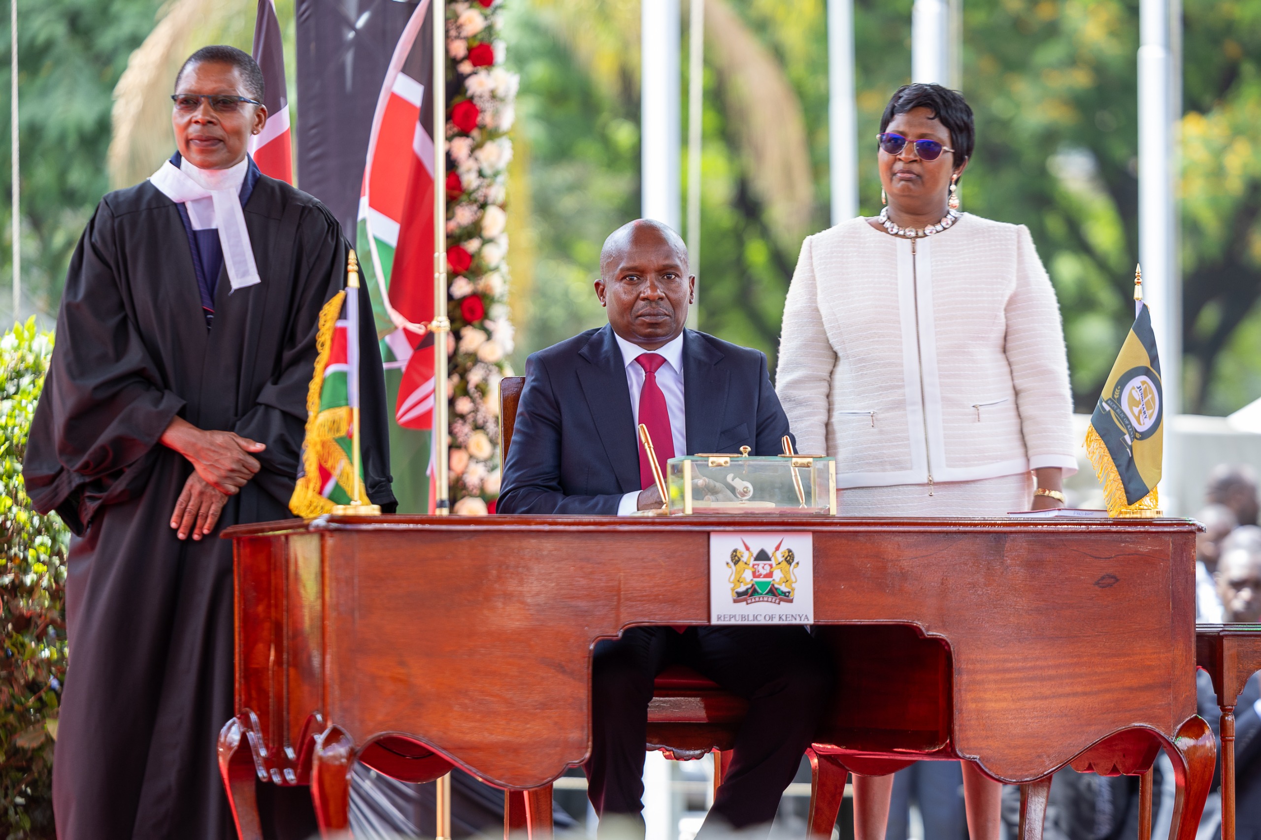 Attorney General Dorcas Oduor presiding over the swearing-in of Deputy President Kithure Kindiki