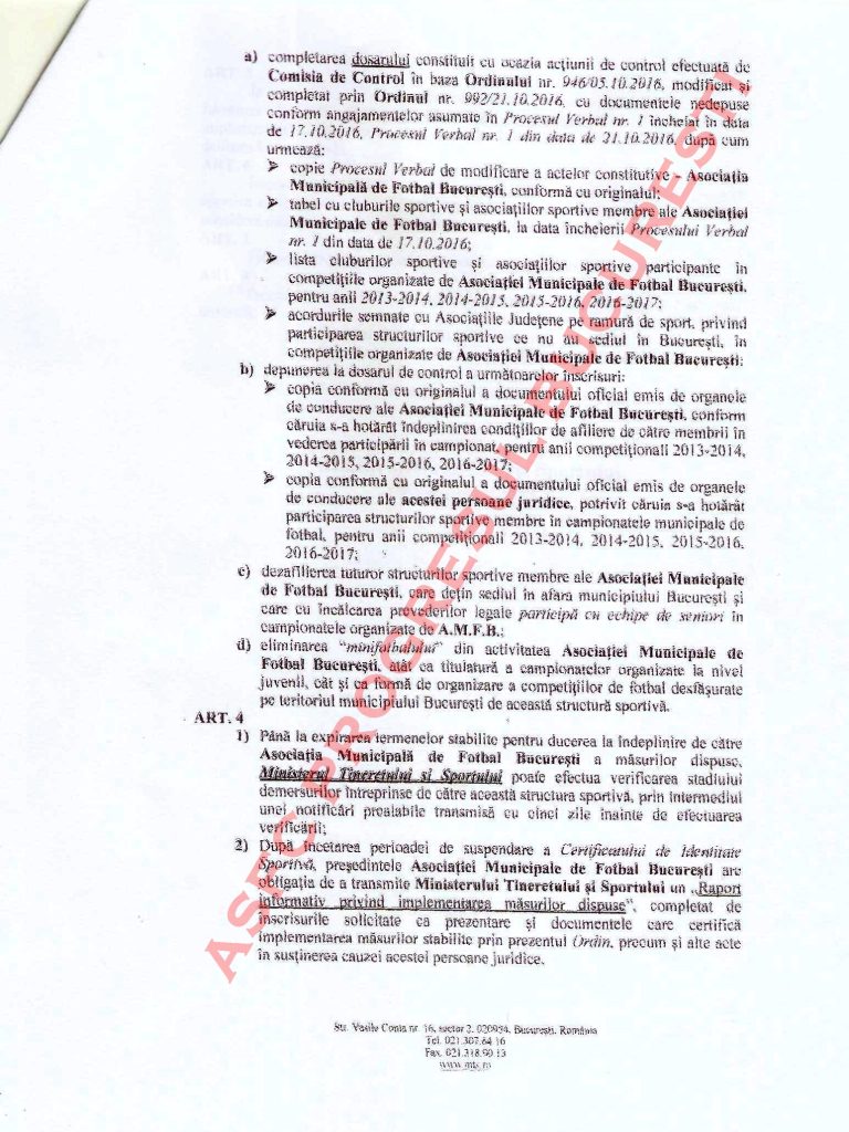 Asociația Municipală de Fotbal București este în pragul dispariției. MTS revocă recunoașterea funcționării structurii sportive