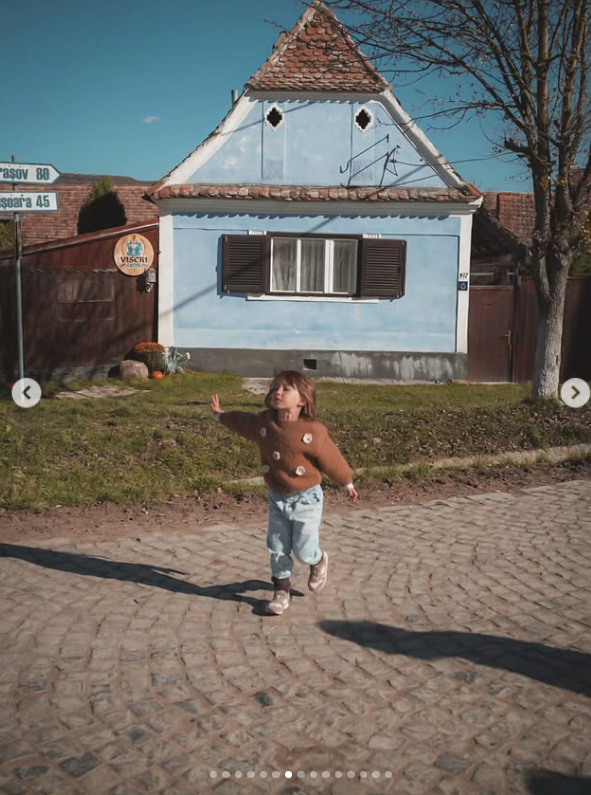 Cum arată curtea casei de la Viscri, pe care Dana Rogoz și soțul ei au restaurat-o. Imagini cu familia în vacanță. „Suntem într-un alt șantier”