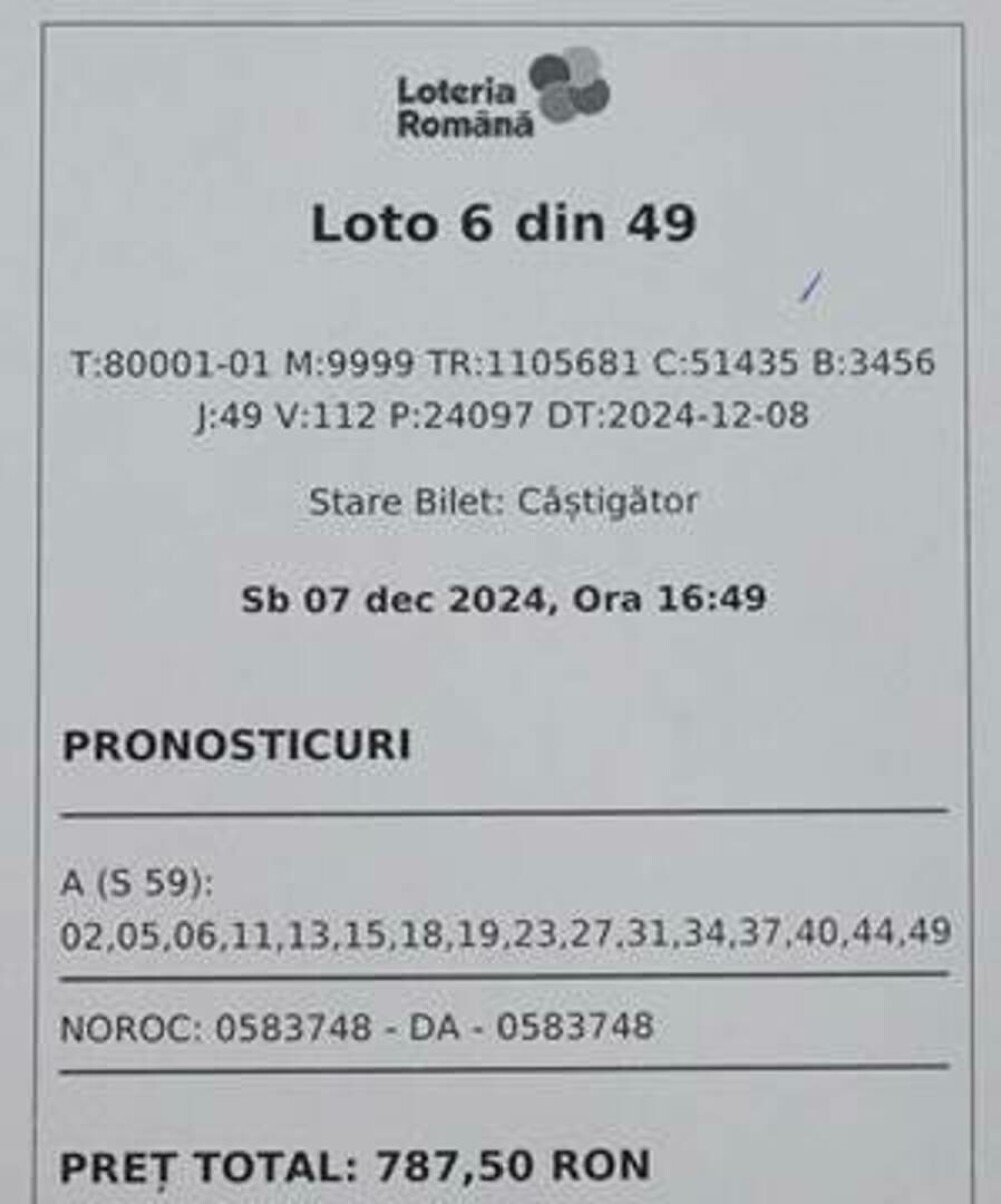 Cine este românul care a câștigat premiul cel mare la Loto 6/49: „Să nu vă pierdeți speranța”