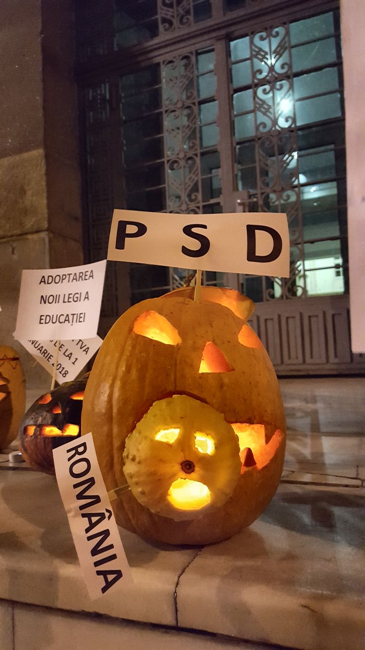 Mesajele tinerilor din PNL Timiș pentru Guvernul PSD, puse în dovleci de Halloween: Nerealizările își bântuie propriii conducători| GALERIE FOTO