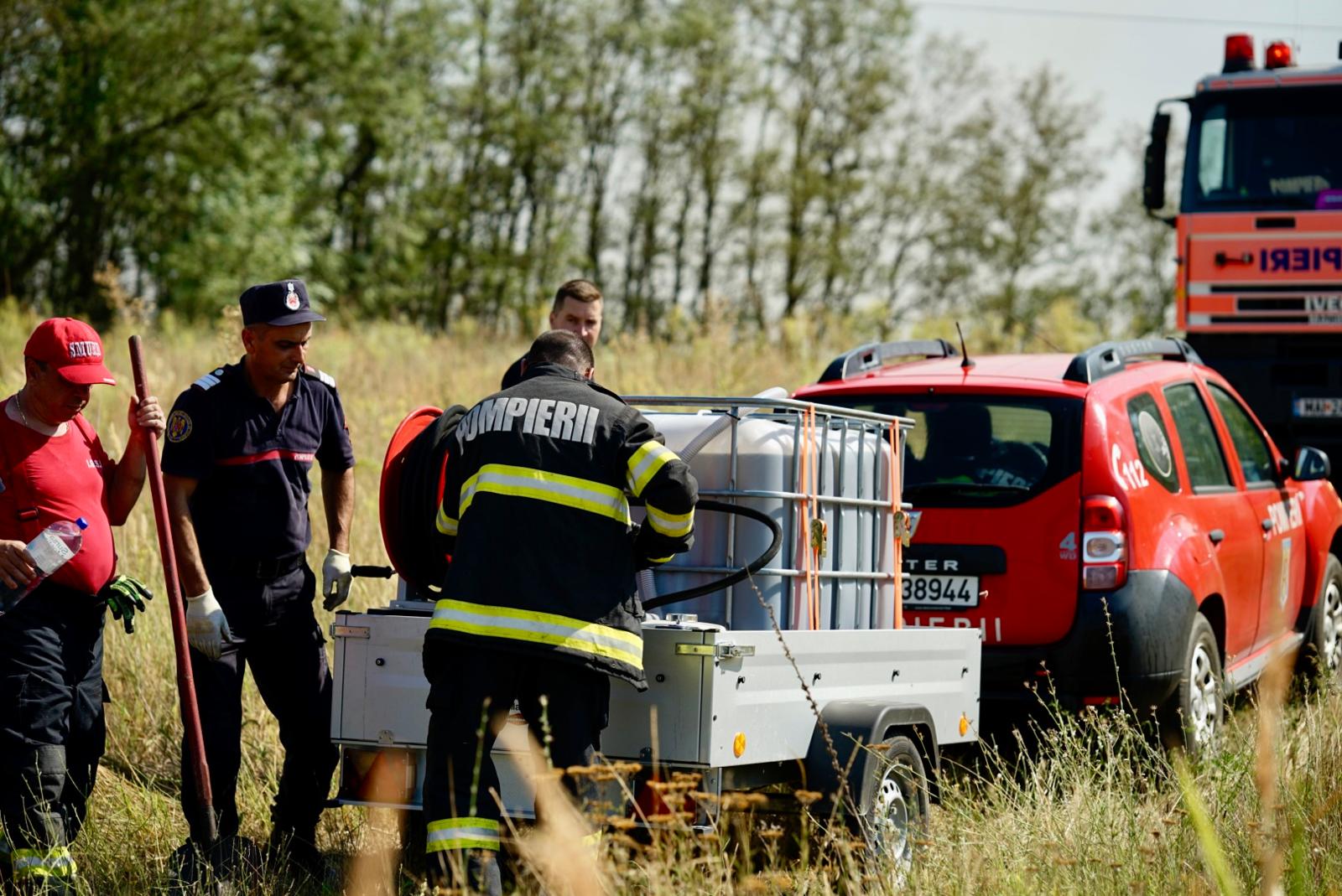 Mesaj RO-Alert, emis după ce zeci de hectare de vegetație uscată din Giurgiu și Mehedinți au fost cuprinse de flăcări