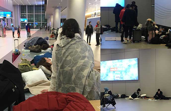 VIDEO | Cel mai mare aeroport din Europa a devenit cel mai mare „dormitor comun” de pe continent