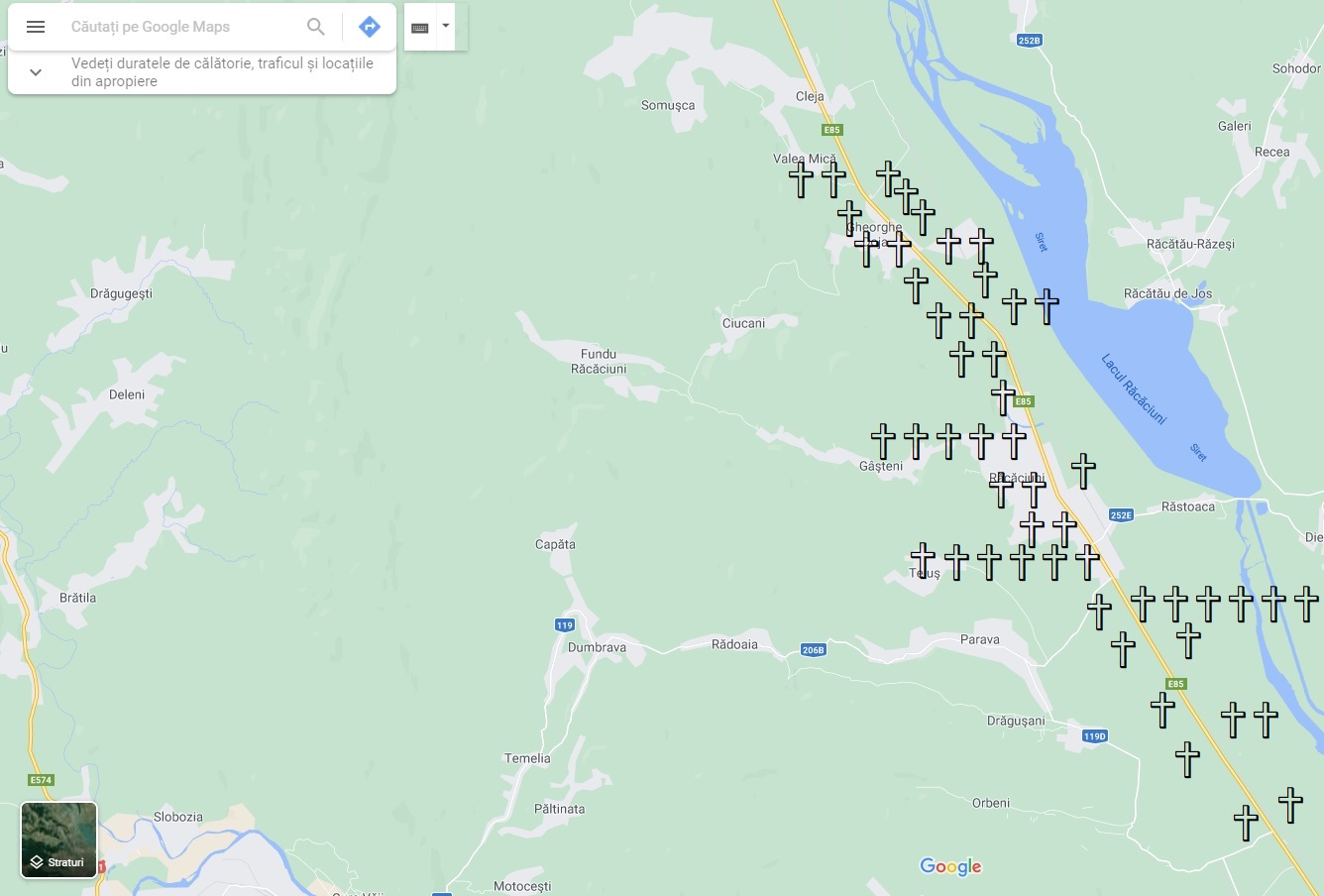 Drumul crucilor. Sunt 564 de cruci pe DN2 între București și Bacău, mai multe decât cele 550 de borne kilometrice dus-întors