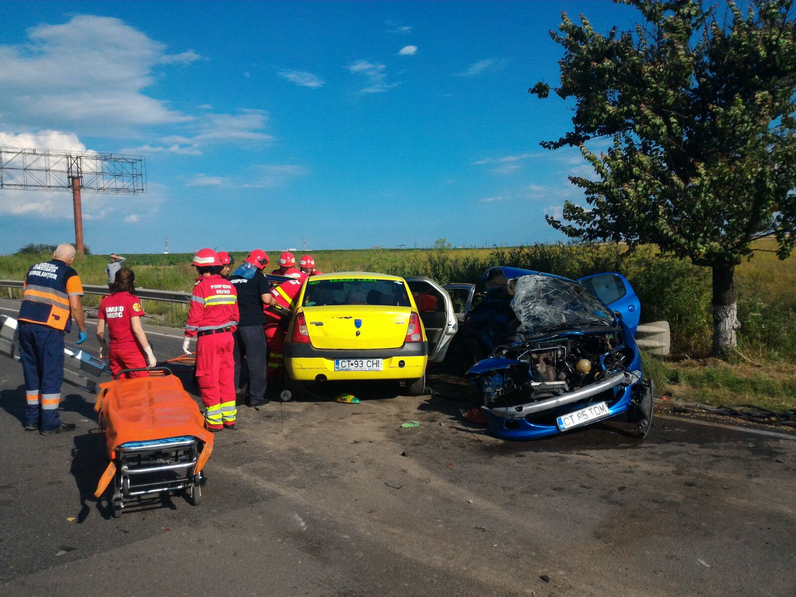 Accident soldat cu un mort și trei răniți în Constanța FOTO