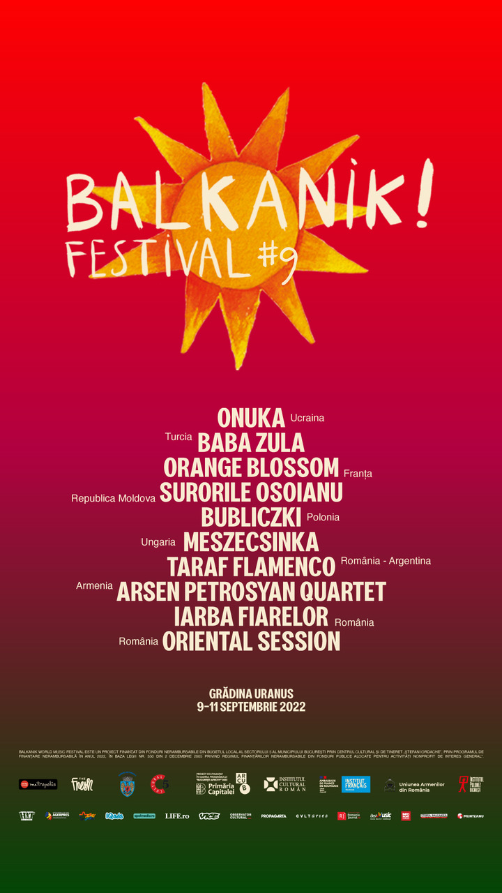 Balkanik Festival – trei zile și nopți de muzică, bucurie și descoperiri la Grădina Uranus, între 9 și 11 septembrie