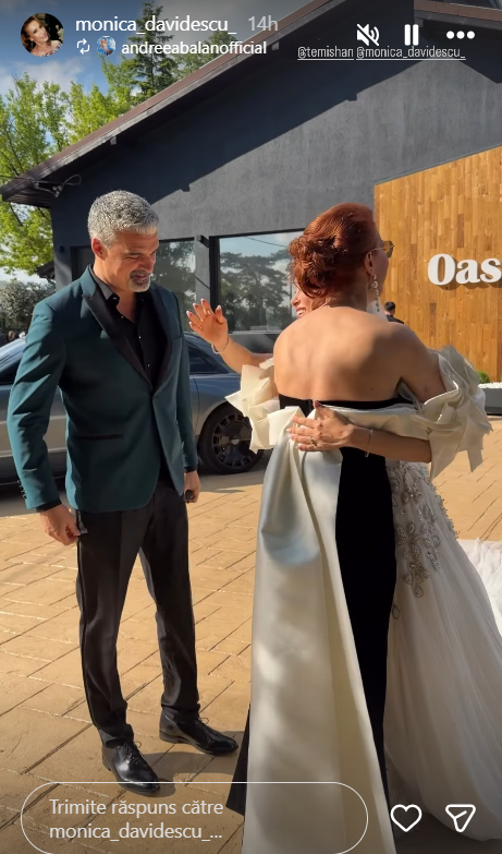 Cum au apărut Monica Davidescu și Aurelian Temișan la nunta Andreei Bălan. Actrița a strălucit într-o rochie inedită. „Se cuvine să mulțumesc din suflet”
