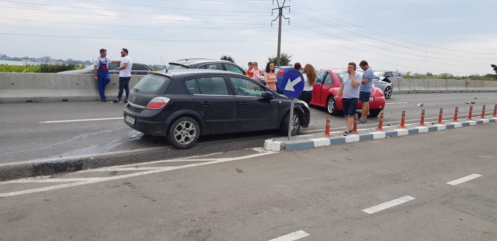 FOTO/ Accident în lanț cu șapte mașini la intrarea în municipiul Constanța. Drumul a fost blocat peste două ore