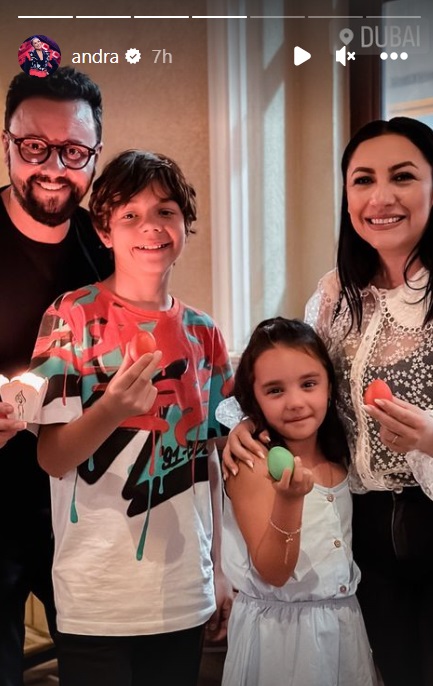 Imagini din vacanța familiei Măruță în Dubai. Au mers la o biserică ortodoxă română în noaptea de Paște