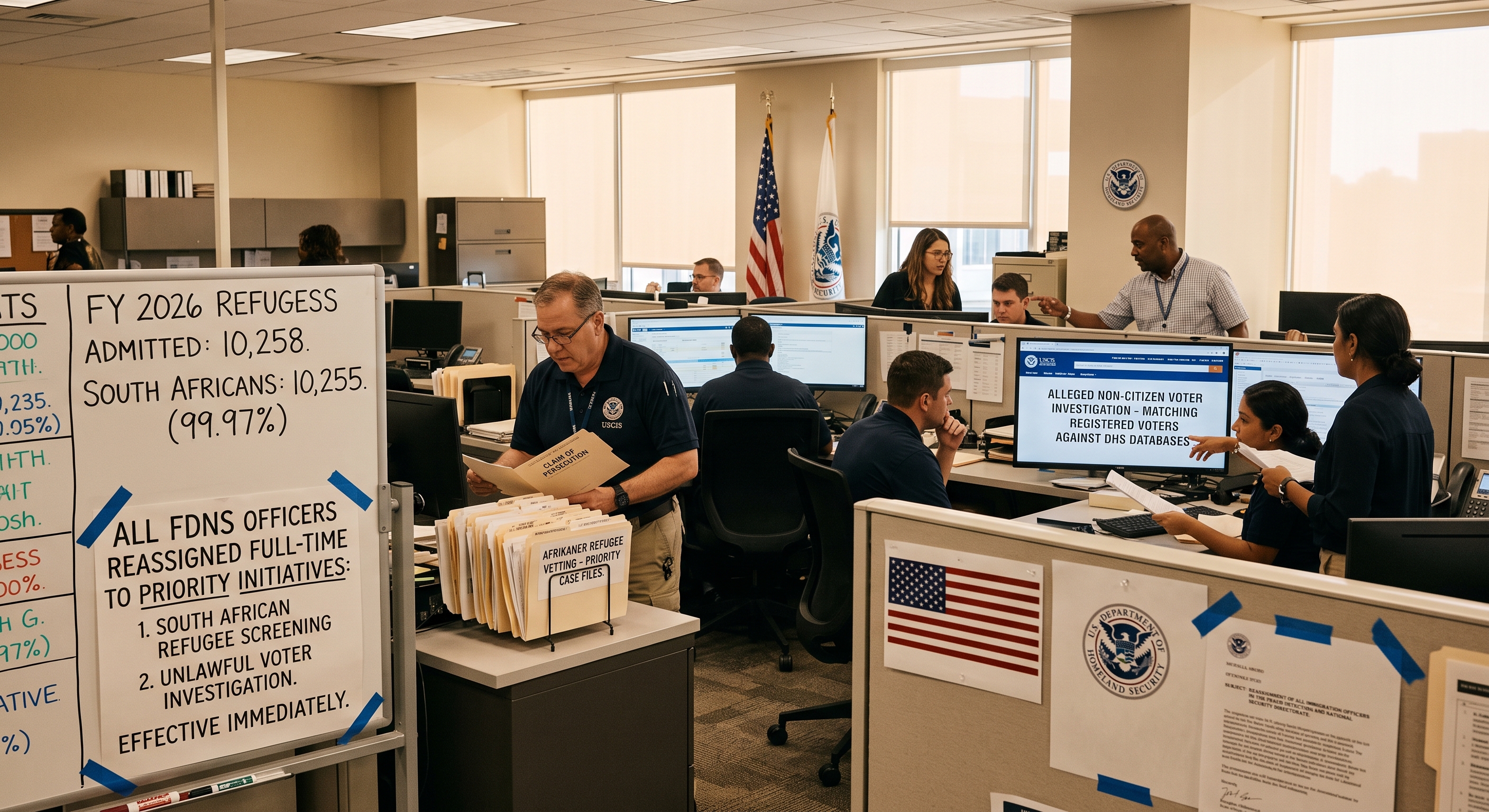 Trump shifts all US immigration anti-fraud officers to South Africans after they made up all but 3 refugee admissions