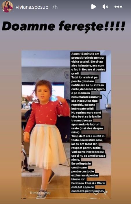 Reacția Vivianei Sposub, după acuzațiile făcute de Andreea Bălan la adresa lui George Burcea: „Eu refuz să cred că cineva poate minți în halul acesta”