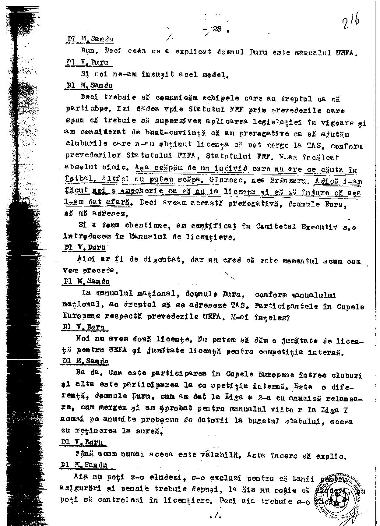 Stenogramă-bombă! Mircea Sandu l-a acuzat într-un CEx din 2011 pe un fost șef al arbitrilor că joacă la pariuri. Reacția celui vizat / EXCLUSIV
