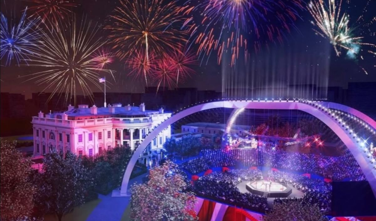 Primele imagini cu gala UFC organizată de Donald Trump de la Casa Albă, pentru aniversarea a 250 de ani de existență a SUA