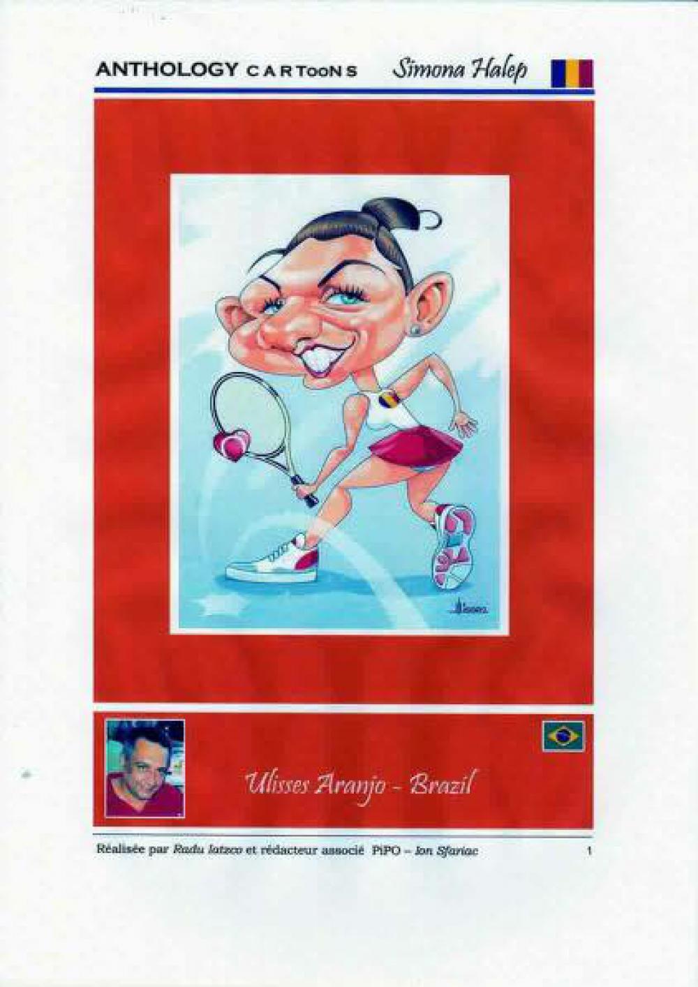 Expoziție de caricaturi ale Simonei Halep. Numărul 1 WTA, în viziunea artiștilor din toată lumea / GALERIE FOTO