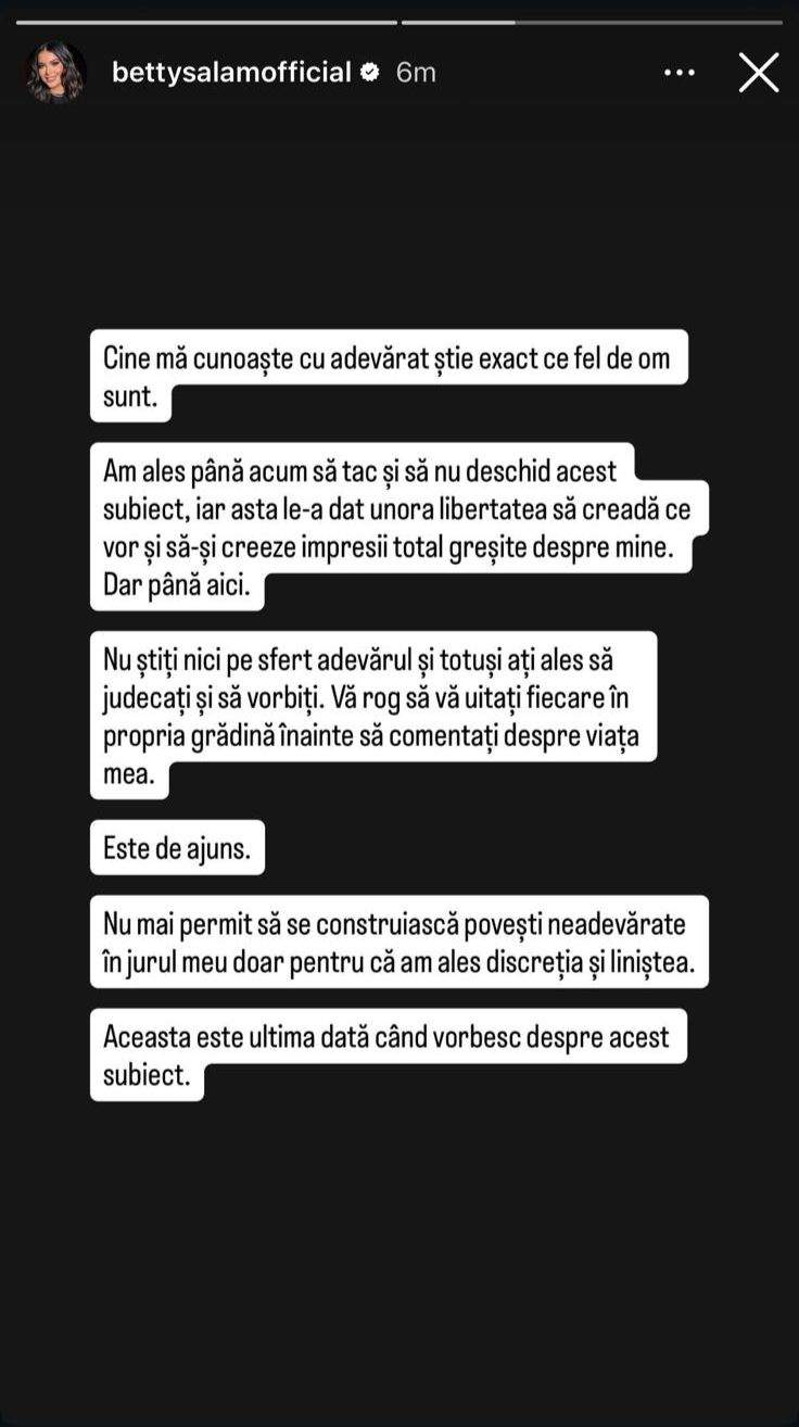 Betty Salam reacționează după ce a fost criticată că a renunțat la custodia copilului ei. „Nu știți nici pe sfert adevărul”
