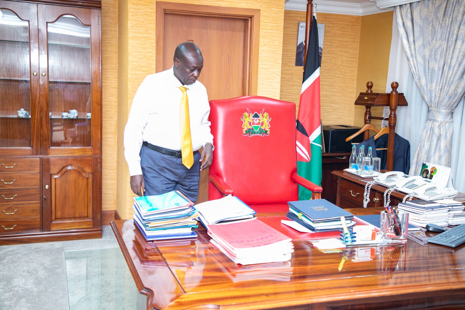 File image of impeached Deputy President Rigathi Gachagua at his office