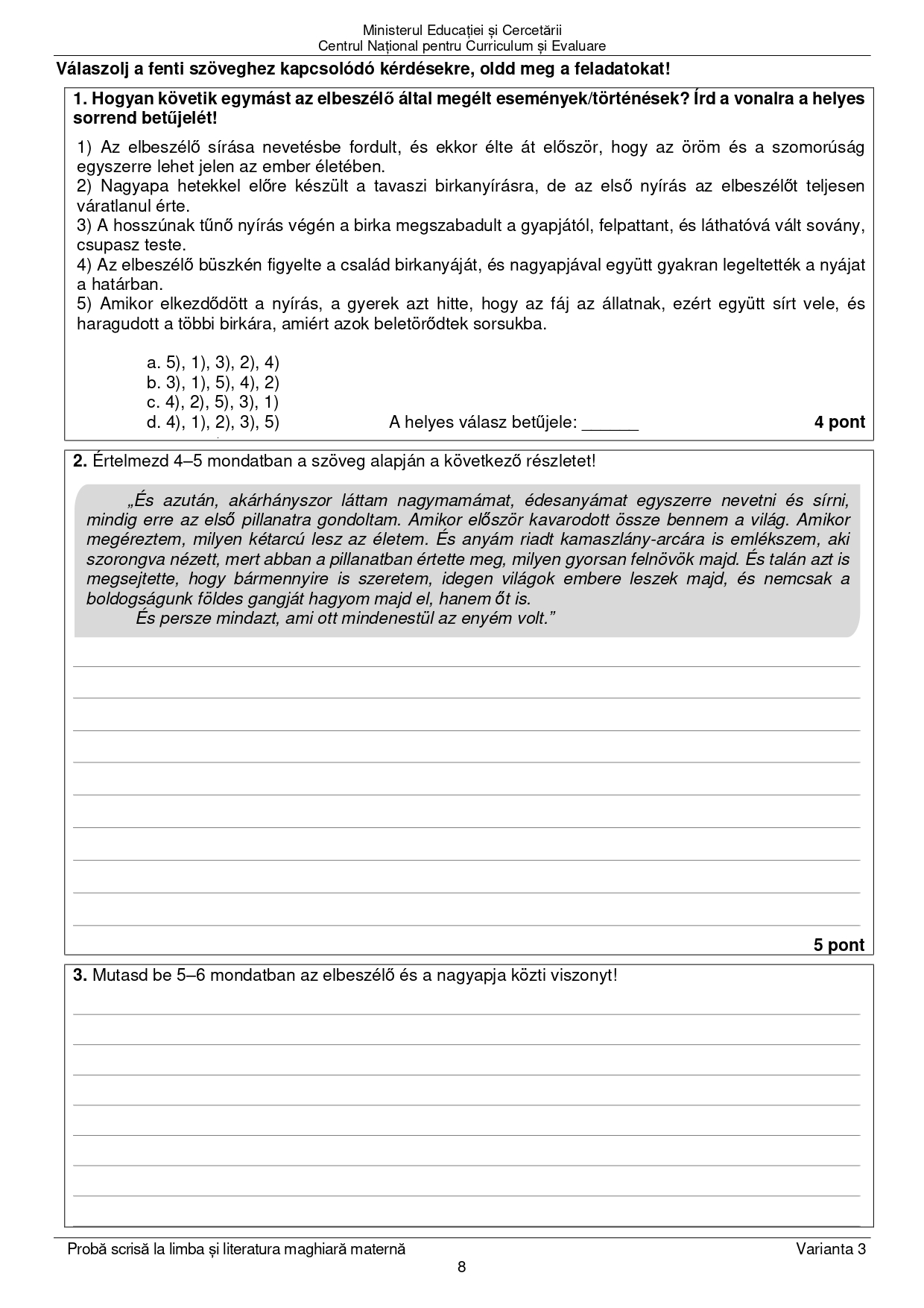 Evaluarea Națională 2026 la limba maternă s-a încheiat - ce subiecte au picat și care este baremul
